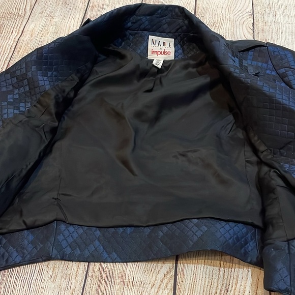 Impulse MADE Fashion Week for Impulse Moto jacket Navy Iridescent Size S - Picture 11 of 12